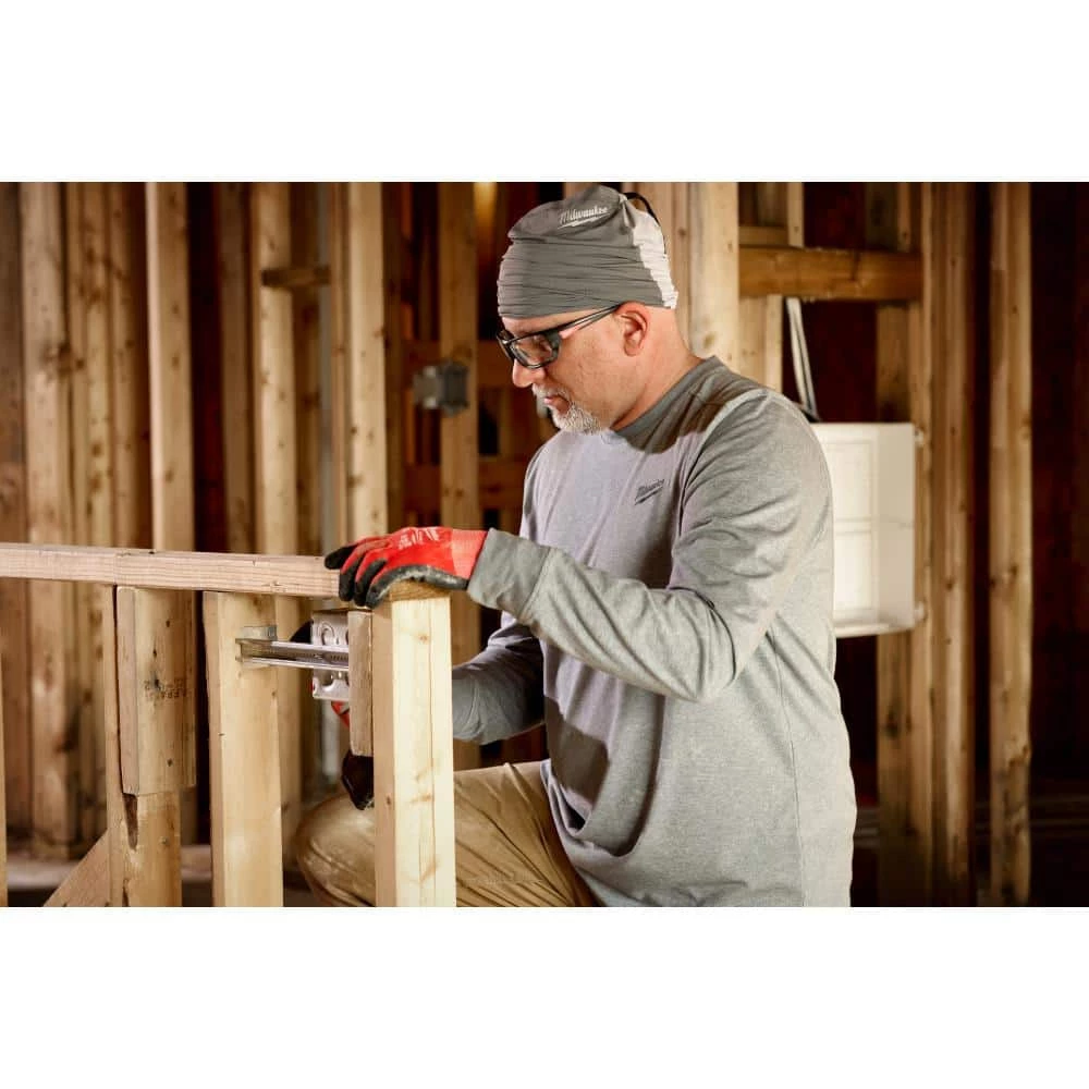 Milwaukee Men's Large Gray Cotton/Polyester Long-Sleeve Hybrid Work T-Shirt 7 Milwaukee Men's Large Gray Cotton/Polyester Long-Sleeve Hybrid Work T-Shirt - Image 7