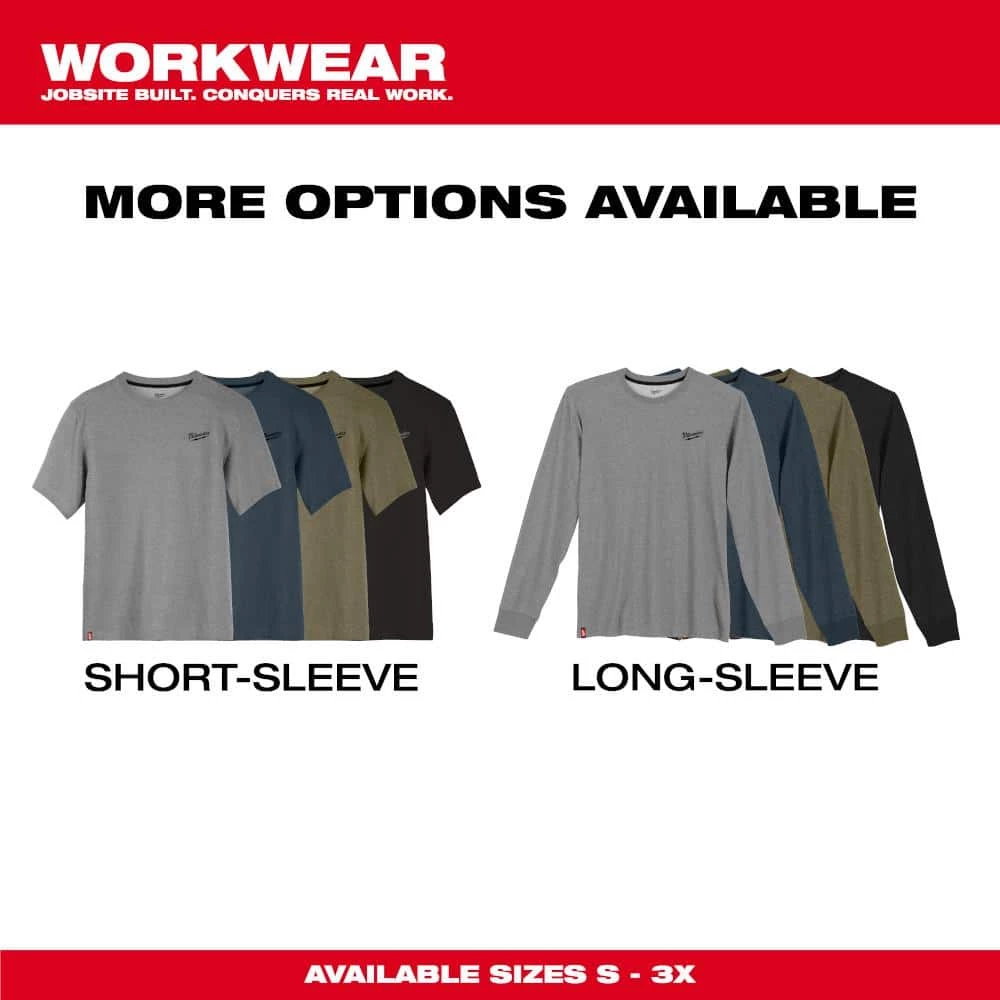 Milwaukee Men's Large Gray Cotton/Polyester Long-Sleeve Hybrid Work T-Shirt 2 Milwaukee Men's Large Gray Cotton/Polyester Long-Sleeve Hybrid Work T-Shirt - Image 2