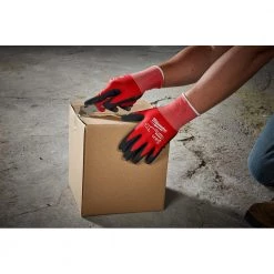 Milwaukee Medium Red Nitrile Level 1 Cut Resistant Dipped Work Gloves (6-Pack) -Workwear Sales Store milwaukee work gloves 48 22 8901p 66 1000