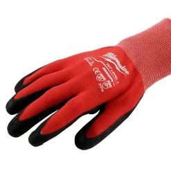 Milwaukee Large Red Nitrile Level 1 Cut Resistant Dipped Work Gloves -Workwear Sales Store milwaukee work gloves 48 22 8902 a0 1000