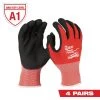Milwaukee Medium Red Nitrile Level 1 Cut Resistant Dipped Work Gloves (4-Pack)
