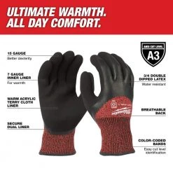 Milwaukee X-Large Red Latex Level 3 Cut Resistant Insulated Winter Dipped Work Gloves -Workwear Sales Store milwaukee work gloves 48 22 8923 40 1000