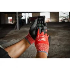 Milwaukee Large Red Nitrile Level 2 Cut Resistant Dipped Work Gloves -Workwear Sales Store milwaukee work gloves 48 22 8927 1f 1000