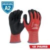 Milwaukee Large Red Nitrile Level 2 Cut Resistant Dipped Work Gloves (12-Pack)