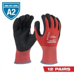 Milwaukee Large Red Nitrile Level 2 Cut Resistant Dipped Work Gloves (12-Pack)