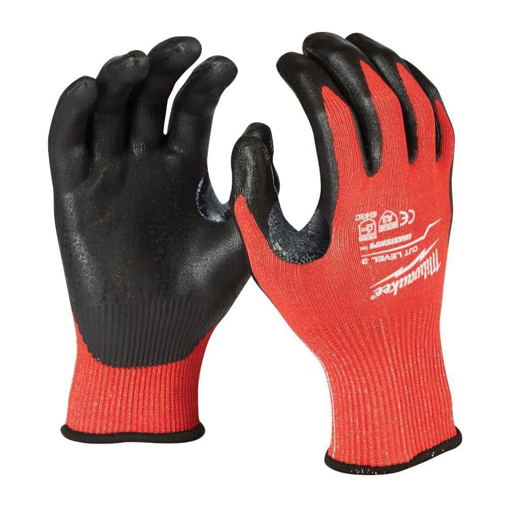 Milwaukee Medium Red Nitrile Level 3 Cut Resistant Dipped Work Gloves 14 Milwaukee Medium Red Nitrile Level 3 Cut Resistant Dipped Work Gloves - Image 14
