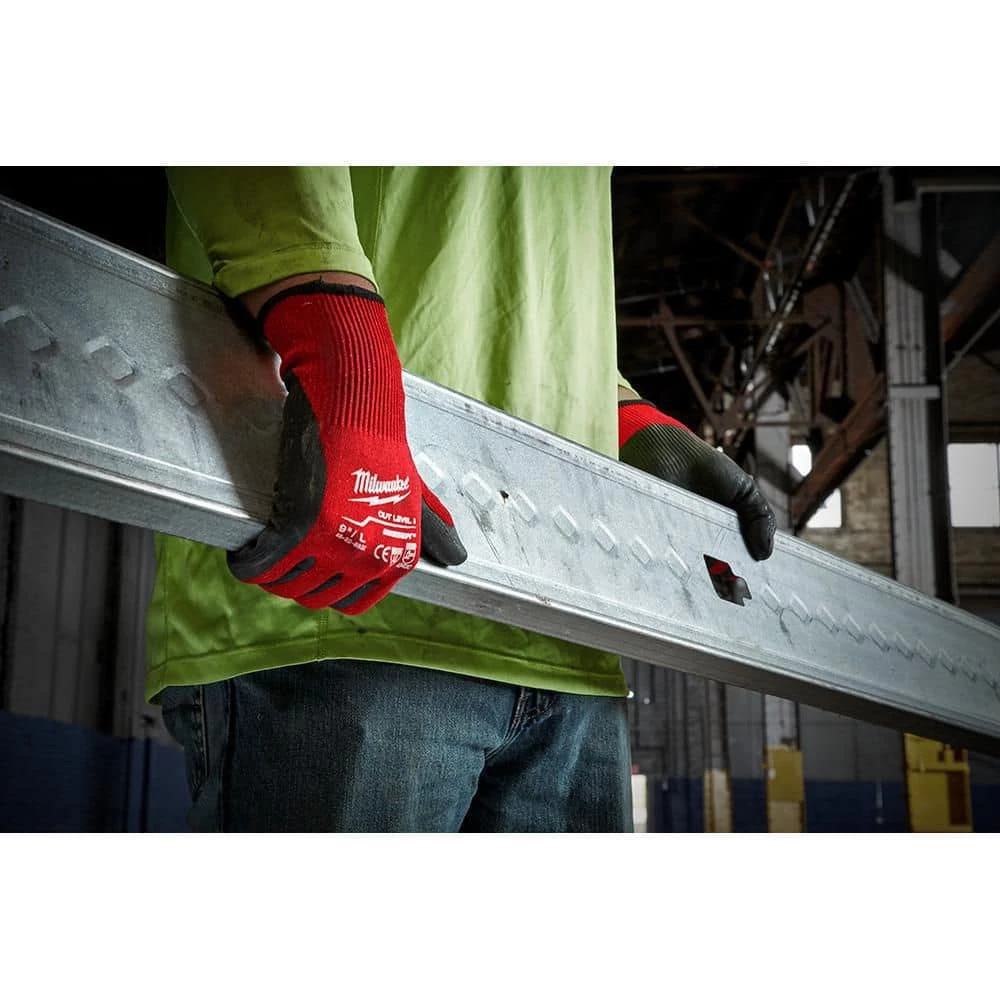 Milwaukee Large Red Nitrile Level 3 Cut Resistant Dipped Work Gloves 5 Milwaukee Large Red Nitrile Level 3 Cut Resistant Dipped Work Gloves - Image 5