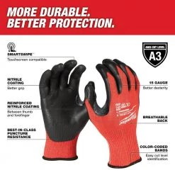 Milwaukee Large Red Nitrile Level 3 Cut Resistant Dipped Work Gloves 16 Milwaukee Large Red Nitrile Level 3 Cut Resistant Dipped Work Gloves -Workwear Sales Store milwaukee work gloves 48 22 8932 40 1000