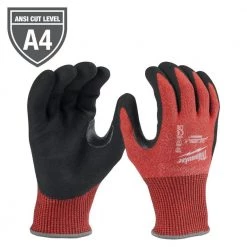 Milwaukee Large Red Nitrile Level 4 Cut Resistant Dipped Work Gloves