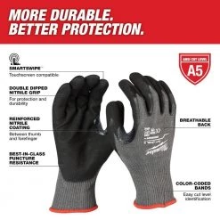 Milwaukee Large Gray Nitrile Level 5 Cut Resistant Dipped Work Gloves (12-Pack) -Workwear Sales Store milwaukee work gloves 48 22 8952b 40 1000