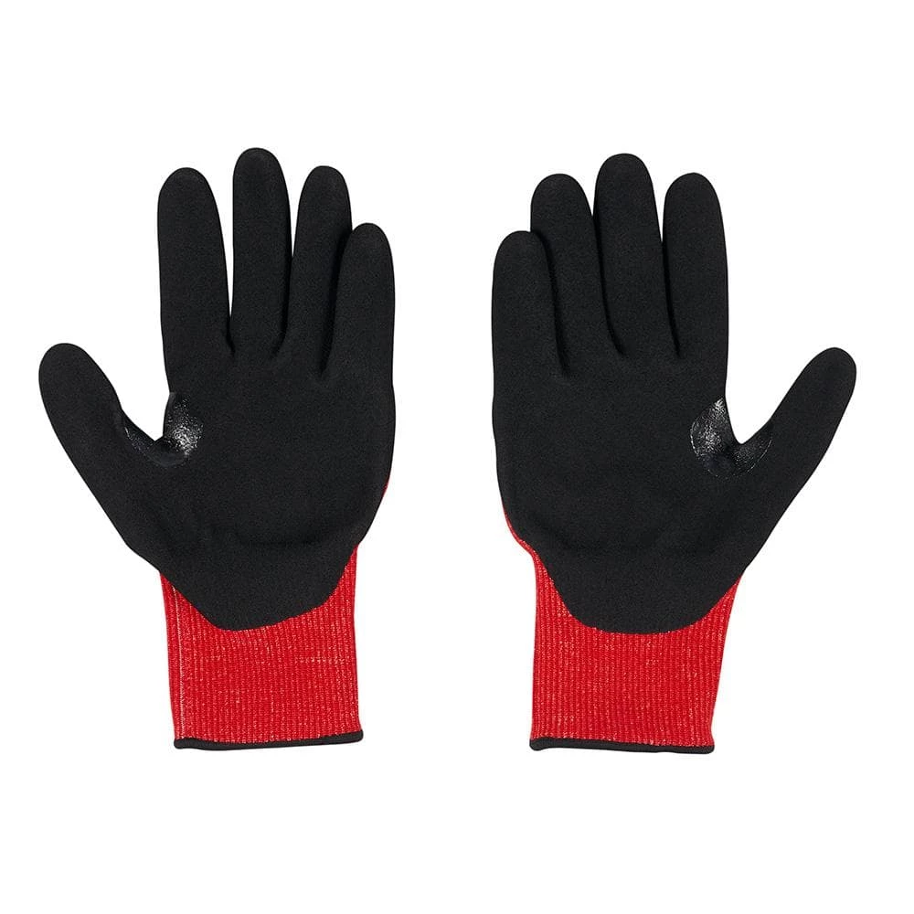 Milwaukee Large Red Nitrile Impact Level 3 Cut Resistant Dipped Work Gloves 4 Milwaukee Large Red Nitrile Impact Level 3 Cut Resistant Dipped Work Gloves - Image 4