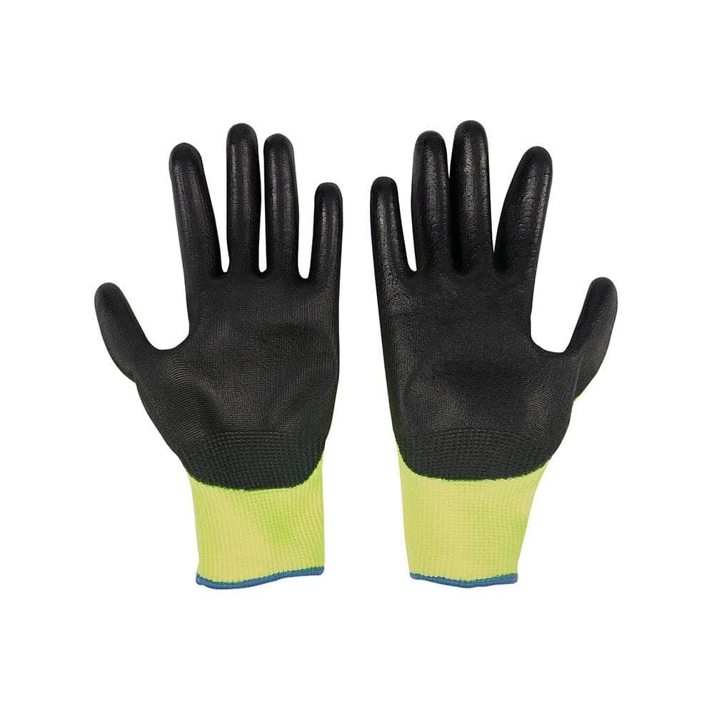 Milwaukee Large High Visibility Level 2 Cut Resistant Polyurethane Dipped Work Gloves (3-Pack) 4 Milwaukee Large High Visibility Level 2 Cut Resistant Polyurethane Dipped Work Gloves (3-Pack) - Image 4