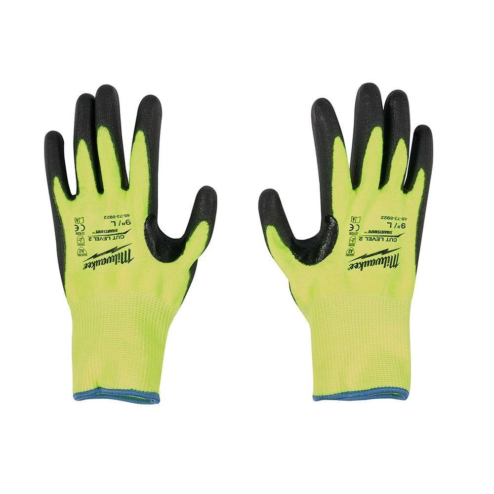 Milwaukee X-Large High Visibility Level 2 Cut Resistant Polyurethane Dipped Work Gloves (3-Pack) 3 Milwaukee X-Large High Visibility Level 2 Cut Resistant Polyurethane Dipped Work Gloves (3-Pack) - Image 3