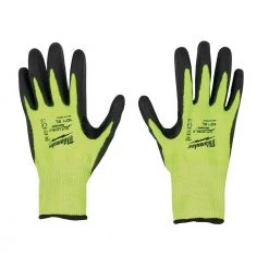 Milwaukee Large High Visibility Level 3 Cut Resistant Polyurethane Dipped Work Gloves -Workwear Sales Store milwaukee work gloves 48 73 8932 40 1000