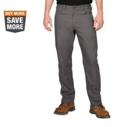 Milwaukee Men's 32 in. x 32 in. Gray Cotton/Polyester/Spandex Flex Work Pants with 6 Pockets