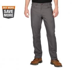 Milwaukee Men's 34 in. x 30 in. Gray Cotton/Polyester/Spandex Flex Work Pants with 6 Pockets