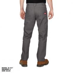 Milwaukee Men's 34 in. x 32 in. Gray Cotton/Polyester/Spandex Flex Work Pants with 6 Pockets -Workwear Sales Store milwaukee work pants 701g 3432 77 1000