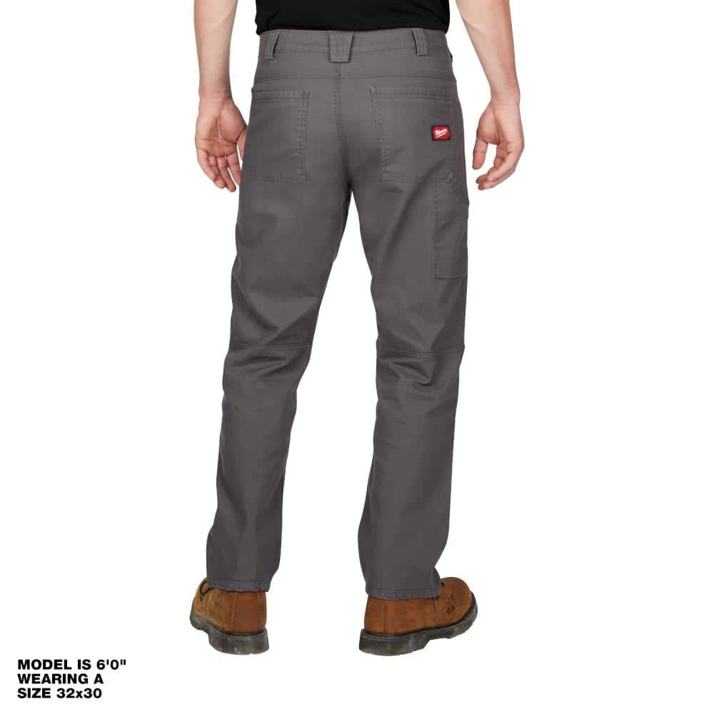 Milwaukee Men's 38 in. x 32 in. Gray Cotton/Polyester/Spandex Flex Work Pants with 6 Pockets 7 Milwaukee Men's 38 in. x 32 in. Gray Cotton/Polyester/Spandex Flex Work Pants with 6 Pockets - Image 7