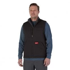 Milwaukee Men's X-Large Black Heavy-Duty Sherpa-Lined Vest with 5-Pockets
