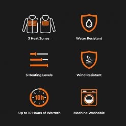 ORORO Men's Large Black/Blue 7.2-Volt Lithium-Ion Soft Shell Heated Jacket with Detachable Hood and (1) 5.2 Ah Battery Pack -Workwear Sales Store ororo heated jackets 2101 01a 0105 a0 1000