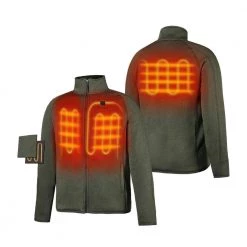 ORORO Men's XXX-Large Dark Green 7.2-Volt Lithium-Ion Heated Fleece Jacket with (1) 5.2Ah Battery and Charger