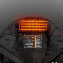 ORORO Men's Medium Black 7.2-Volt Lithium-Ion Lightweight Heated Vest with (1) 5.2 Ah Battery and Charger -Workwear Sales Store ororo heated jackets 2104 02a 0104 1d 1000