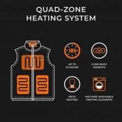 ORORO Men's Medium Black 7.2-Volt Lithium-Ion Lightweight Heated Vest with (1) 5.2 Ah Battery and Charger -Workwear Sales Store ororo heated jackets 2104 02a 0104 a0 1000