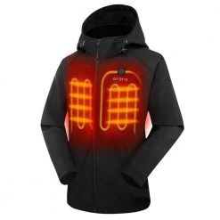 ORORO Women's Medium Black 7.2-Volt Lithium-Ion Slim Fit Heated Jacket with (1) 5.2 Ah Battery Pack and Detachable Hood