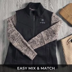 ORORO Women's Medium Black 7.2-Volt Lithium-Ion Heated Fleece Vest with (1) 5.2Ah Battery and Charger -Workwear Sales Store ororo heated jackets 2204 03a 0104 1d 1000