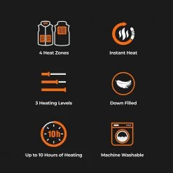 ORORO Women's Small Black 7.2-Volt Lithium-Ion Heated Down Vest with 90% Down Insulation and (1) 5.2 Ah Battery Pack 11 ORORO Women's Small Black 7.2-Volt Lithium-Ion Heated Down Vest with 90% Down Insulation and (1) 5.2 Ah Battery Pack -Workwear Sales Store ororo heated jackets 2204 07a 0103 40 1000