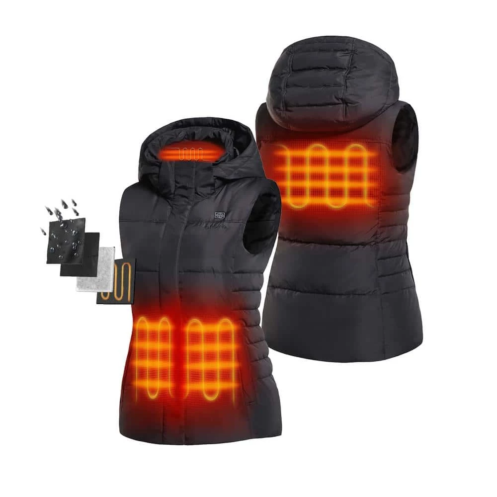 ORORO Women's Small Black 7.2-Volt Lithium-Ion Heated Down Vest with 90% Down Insulation and (1) 5.2 Ah Battery Pack 1 ORORO Women's Small Black 7.2-Volt Lithium-Ion Heated Down Vest with 90% Down Insulation and (1) 5.2 Ah Battery Pack