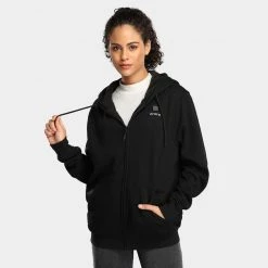 ORORO Men's Medium Black 7.2-Volt Lithium-Ion Full-zip Heated Hoodie Jacket with (1) 5.2 Ah Battery and Charger -Workwear Sales Store ororo heated sweatshirts 2303 02a 0104 40 1000