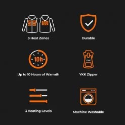 ORORO Men's Medium Black 7.2-Volt Lithium-Ion Full-zip Heated Hoodie Jacket with (1) 5.2 Ah Battery and Charger -Workwear Sales Store ororo heated sweatshirts 2303 02a 0104 a0 1000