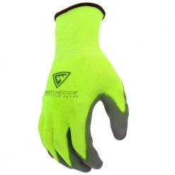 West Chester Protective Gear Touch Screen Hi-Vis Yellow PU Palm Coated Nylon Gloves (3-Pack) -Workwear Sales Store west chester protective gear work gloves hvy37165 l3p c3 1000