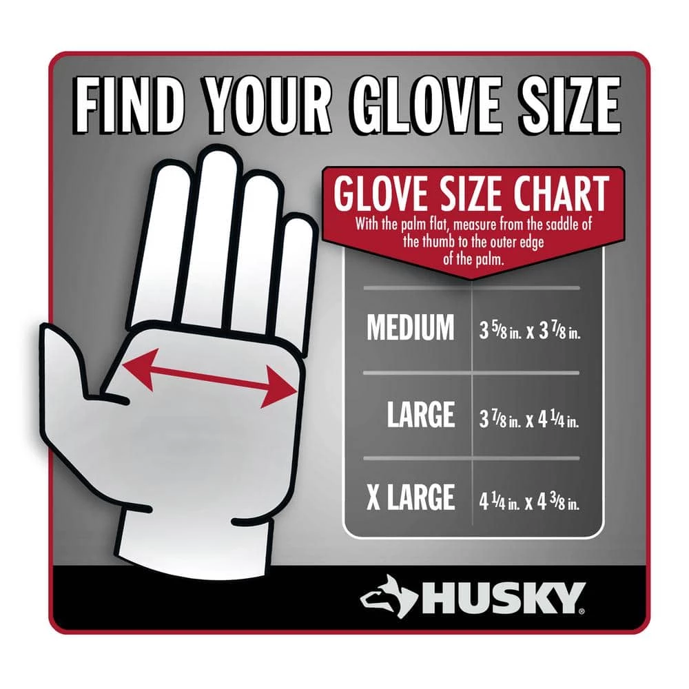 Husky Large Grain Cowhide Water Resistant Leather Work Glove 7 Husky Large Grain Cowhide Water Resistant Leather Work Glove - Image 7